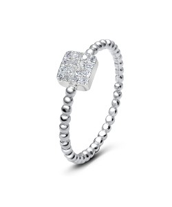 Cluster CZ Silver Ring NSR-2956